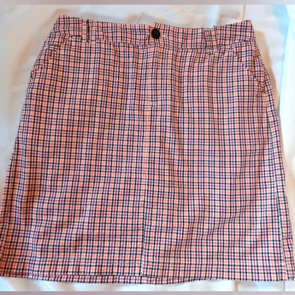 Christopher & Banks 4 Skort Skirt Plaid Pink+Black+Purple